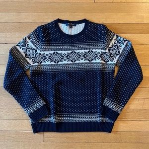 Boys Brooks Brothers Fairisle Sweater Navy and Ivory